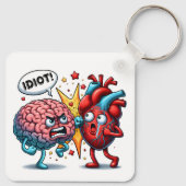 Gehirn gegen Herz-lustige Gefühle Schlüsselanhänger (Rückseite)