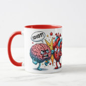 Gehirn gegen Herz-lustige Gefühle Tasse (Links)