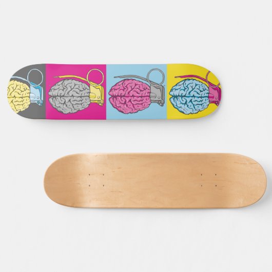 Gehirn-Granaten-Pop-Kunst Skateboard (Horizontal)