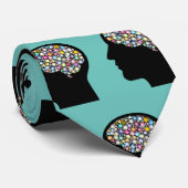 Gehirn-HauptSilhouette-aquamarine berufliche Krawatte (Gerollt)