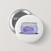 Gehirn im fishbowl button (Vorne & Hinten)