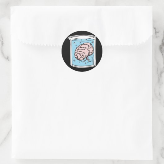 Gehirn im Glas Runder Aufkleber (Tasche)