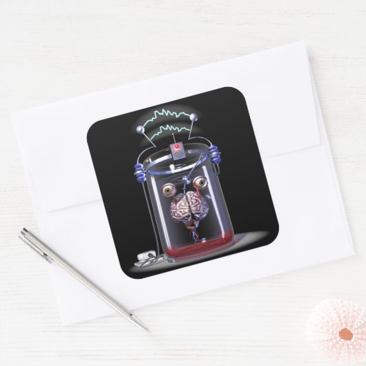 Gehirn in einem Jar Stickers (Umschlag)