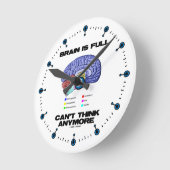 Gehirn ist kann nicht mehr denken voll runde wanduhr (Winkel)