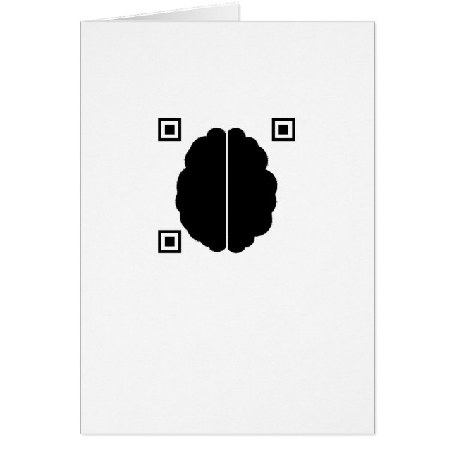 Gehirn mit Datenmatrix (innen leer) (Vorne)