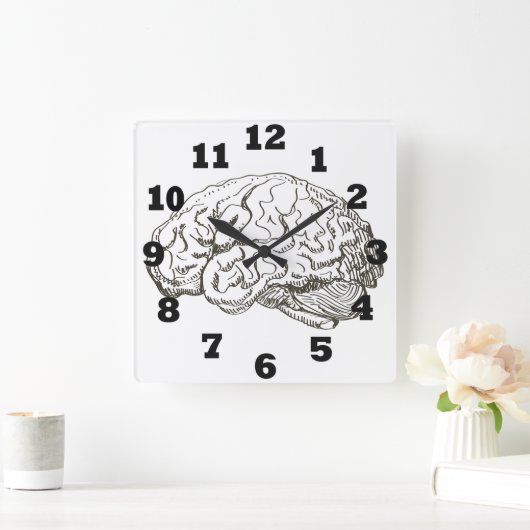 Gehirn Quadratische Wanduhr (Zuhause)