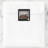 Gehirn Quadratischer Aufkleber (Tasche)