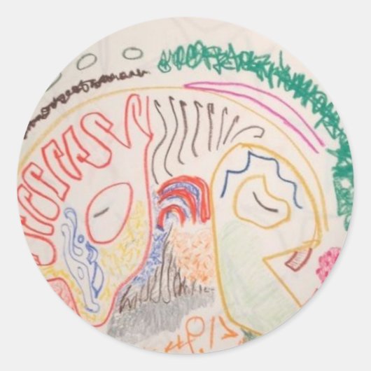 Gehirn Runder Aufkleber (Vorderseite)