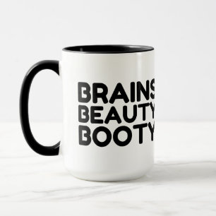 GEHIRN SCHÖNHEIT POPO LUSTIGE ZITATE TASSE