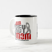 Gehirn-Tumor trage ich Grau für meine Mama 6,2 Zweifarbige Tasse (Vorderseite Links)