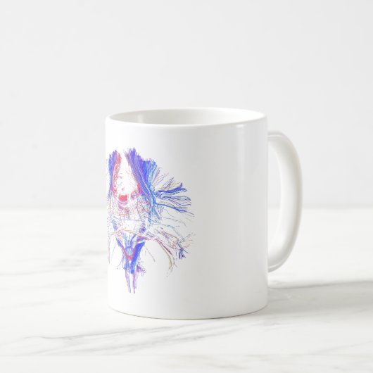 Gehirn und Tracktography Kaffeetasse (VorderseiteRechts)