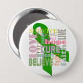 Gehirn-Verletzungs-Grün-Band, das Button/Knopf Button (Vorne & Hinten)