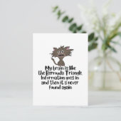 Gehirn wie Bermuda Funny Crazy Cat Expression Postkarte (Stehend Vorderseite)