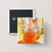 Gehirnaktivität, konzeptionelle Computerarbeit Button (Vorne & Hinten)