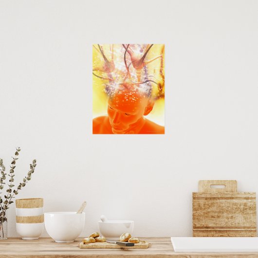Gehirnaktivität, konzeptionelle Computerarbeit Poster (Küche)