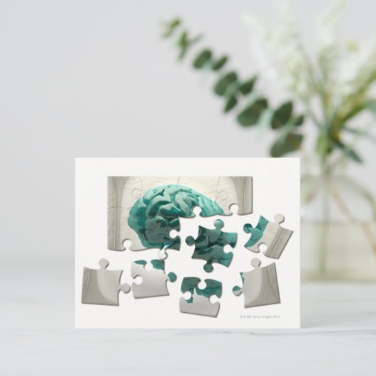 Gehirnanalyse, konzeptionelle Computergrafik. Postkarte (Stehend Vorderseite)