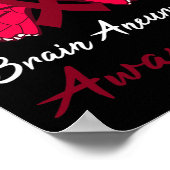 Gehirnaneurysm-Awareness Butterfly Burgundy Ribbon Poster (Ecke)