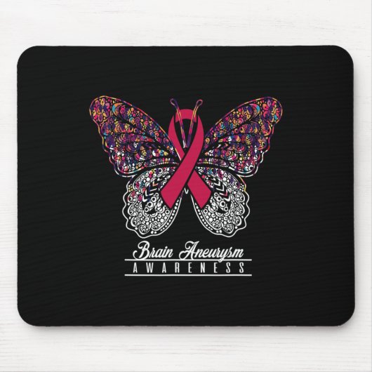 Gehirnaneurysm-Awareness Butterfly Liebhaber Gesch Mousepad (Vorne)