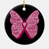 Gehirnaneurysm-Awareness Butterfly Ribbon Keramikornament (Hinten)