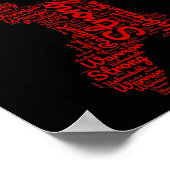 Gehirnaneurysma Aufklärung Monat Band mit Worten Poster (Ecke)