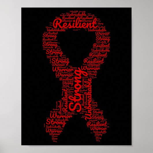 Gehirnaneurysma Aufklärung Monat Band mit Worten Poster (Vorne)