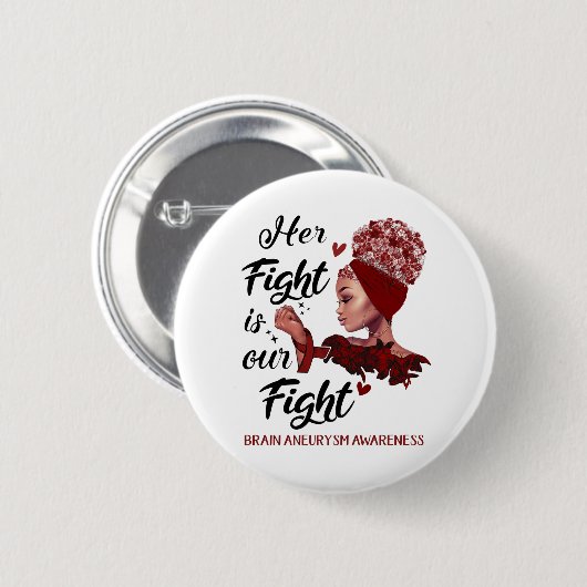 Gehirnaneurysma Awareness Ihr Kampf ist unser Kamp Button (Vorne & Hinten)