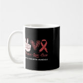 Gehirnaneurysma Awareness Peace Liebe Cure Leopard Kaffeetasse (Links)