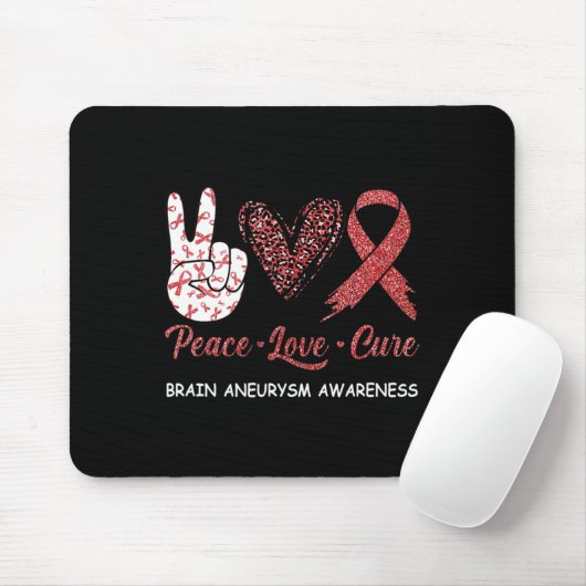 Gehirnaneurysma Awareness Peace Liebe Cure Leopard Mousepad (Mit Mouse)