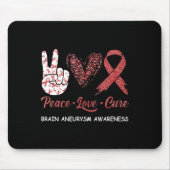 Gehirnaneurysma Awareness Peace Liebe Cure Leopard Mousepad (Vorne)