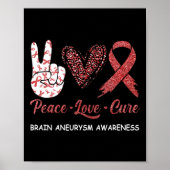 Gehirnaneurysma Awareness Peace Liebe Cure Leopard Poster (Vorne)
