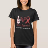 Gehirnaneurysma Awareness Peace Liebe Cure Leopard T-Shirt (Vorderseite)