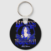 Gehirnaneurysma Bewusstsein Brave Strong Grateful Schlüsselanhänger (Rückseite)