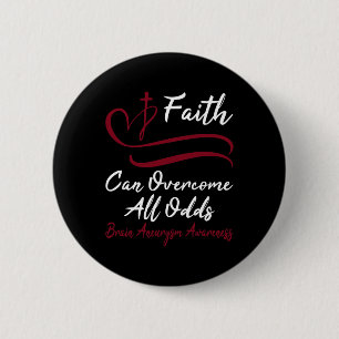 Gehirnaneurysma Bewusstsein Burgund Ribbon Christl Button