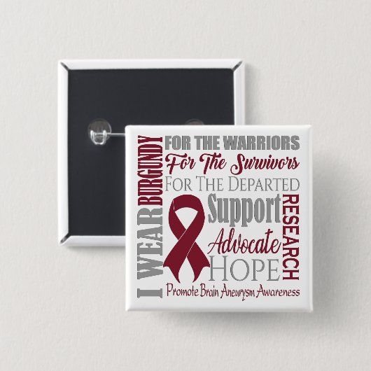 Gehirnaneurysma-Bewusstsein Button (Vorne & Hinten)