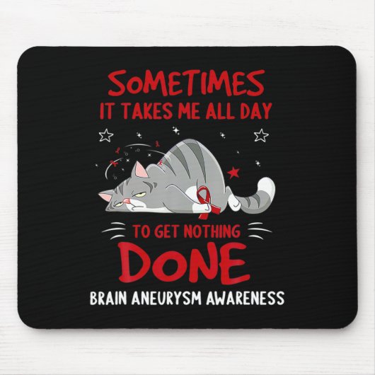 Gehirnaneurysma-Bewusstsein Elefant 1 Mousepad (Vorne)