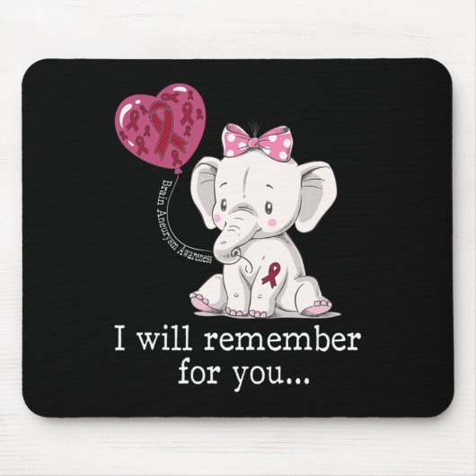 Gehirnaneurysma-Bewusstsein Elefant Mousepad (Vorne)