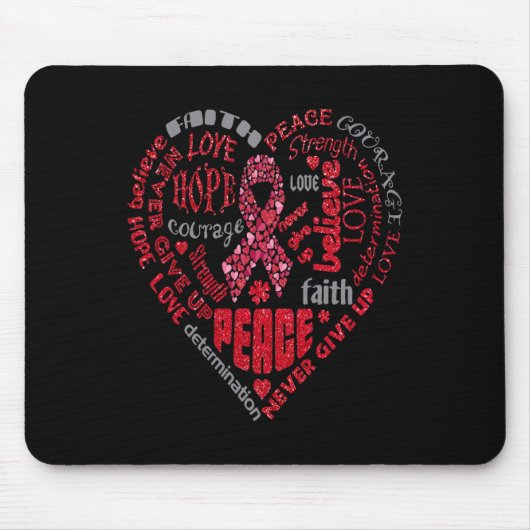 Gehirnaneurysma Bewusstsein Herz Worte Ba Mousepad (Vorne)