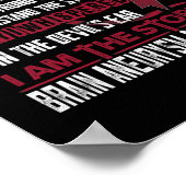 Gehirnaneurysma Bewusstsein Ich bin der Sturmteufe Poster (Ecke)