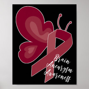Gehirnaneurysma Überleben Bewusstsein Burgund Butt Poster