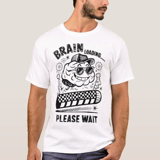Gehirnbeladung... Bitte warten - Funny Thinking Mo T-Shirt (Vorderseite)