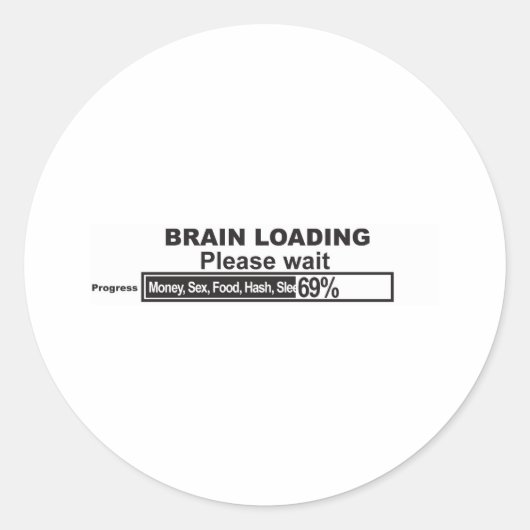 Gehirnbelastung Runder Aufkleber (Vorderseite)