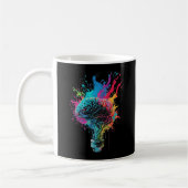 Gehirndesign mit farbenfroher Bulb-Explosion Kaffeetasse (Links)