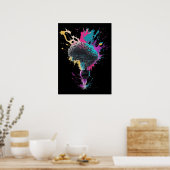 Gehirndesign mit farbenfroher Bulb-Explosion Poster (Küche)