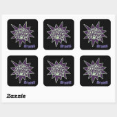 Gehirne! Quadratischer Aufkleber (Blatt)