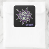 Gehirne! Quadratischer Aufkleber (Tasche)