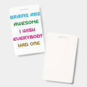 Gehirne sind Phantastische Funny Quotes Ausweis (Vorder- & Rückseite)