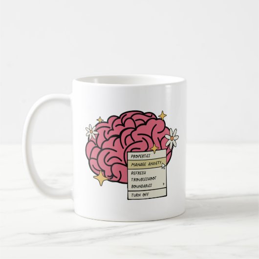 Gehirneigenschaften bewältigen Angst Kaffeetasse (Links)