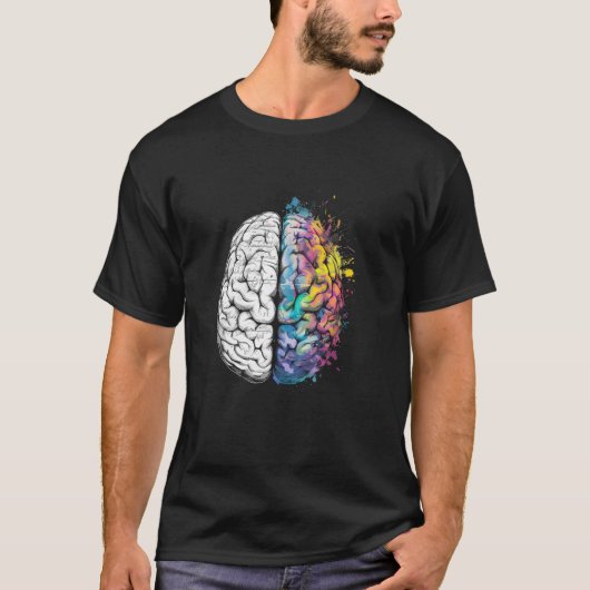 Gehirnhälfte Math Brain Spritzer Science anat T-Shirt (Vorderseite)