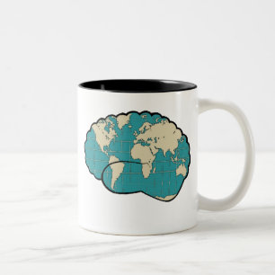 Gehirnkarte der Welt Zweifarbige Tasse
