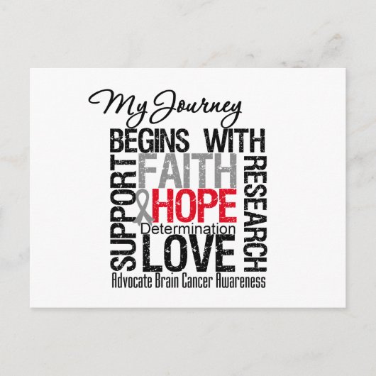 Gehirnkrebs Meine Reise beginnt mit FAITH Postkarte (Vorderseite)